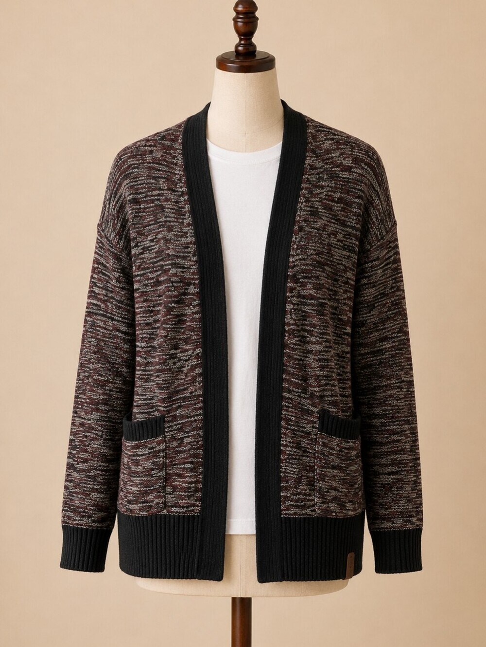 Rumors Marled Knit Open Front Cardigan Sweater | Men's Medium
